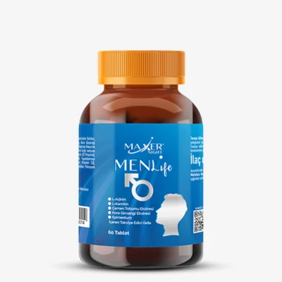 Maxer Night Men Life - L-Arjinin, L-Karnitin, Çemen Tohumu Ekstresi, Kore Ginsengi Ekstresi ve Epimedium İçeren Tablet Form Takviye Edici Gıda