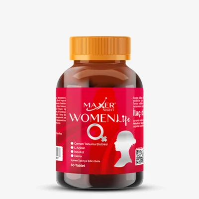 Maxer Night Women Life - Çemen Tohumu Ekstresi, L-Arjinin, İnositol ve Demir İçeren Tablet Form Takviye Edici Gıda