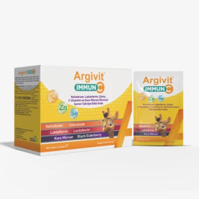 Argivit Immun C Saşe - C Vitamini, Çinko ve Selenyum İçeren Saşe Form Takviye Edici Gıda