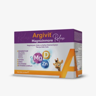 Argivit Magnizinmore Relax - Magnezyum, Çinko ve Safran Ekstresi İçeren Saşe Form Takviye Edici Gıda