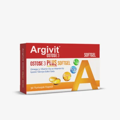 Argivit Ostose 3 Plus Softgel - Dietary Supplement Gel Form Containing Omega-3, Vitamin D3, and Vitamin K2