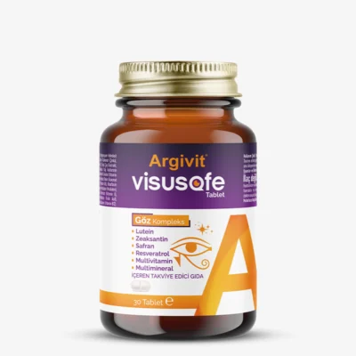 Аргивит Визусафе - Пищевая добавка в форме таблеток, содержащая лютеин, зеаксантин, шафран, ресвератрол, мультивитамины и мультивитамины.